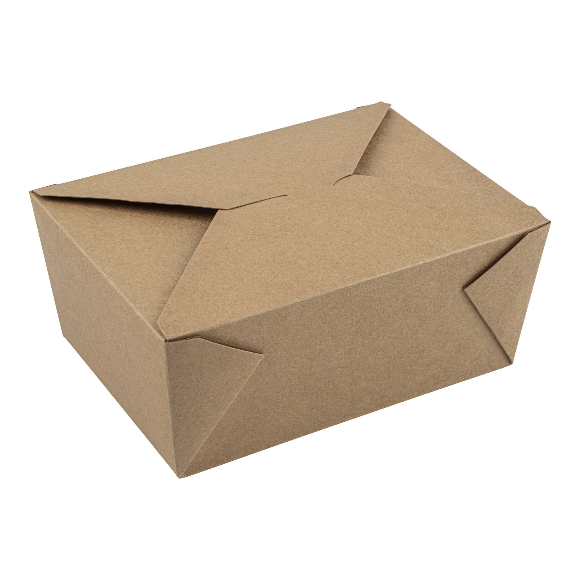 Bio Tek 98 oz Rectangle Kraft Paper Microwavable #4 Bio Box Take Out Container - 8 1/2" x 6 1/4" x 3 1/2" - 50 count box