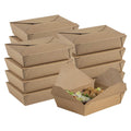 Bio Tek 49 oz Rectangle Kraft Paper Microwavable #2 Bio Box Take Out Container - 8 1/2" x 6 1/4" x 2" - 50 count box