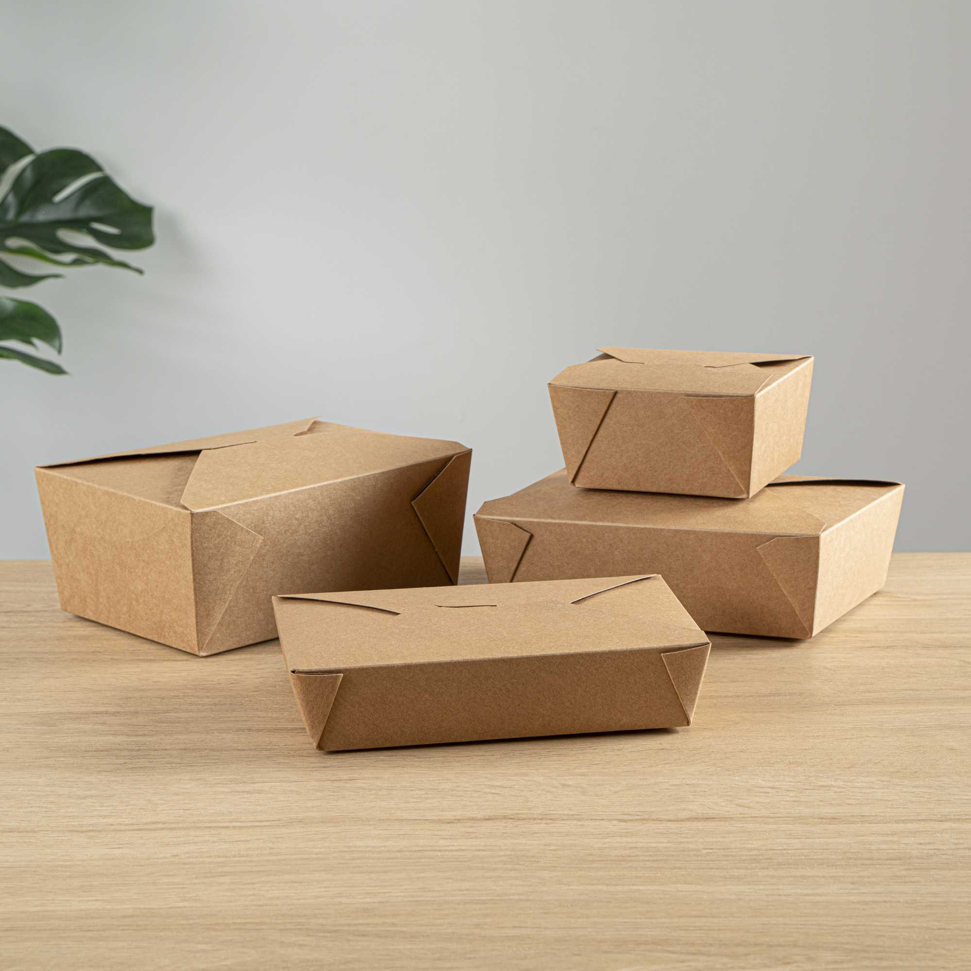 Bio Tek 49 oz Rectangle Kraft Paper Microwavable #2 Bio Box Take Out Container - 8 1/2" x 6 1/4" x 2" - 50 count box