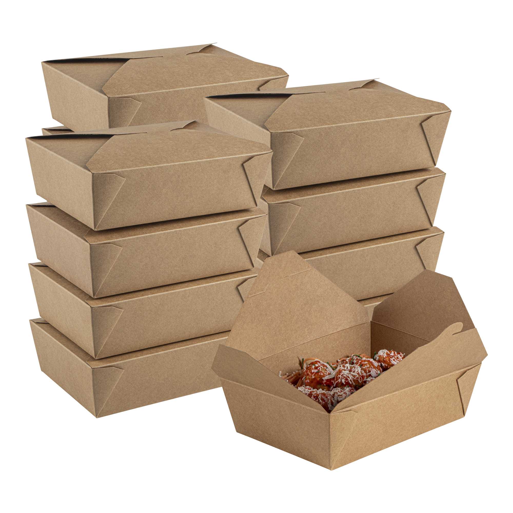 Bio Tek 71 oz Rectangle Kraft Paper Microwavable #3 Bio Box Take Out Container - 8 1/2" x 6 1/4" x 2 1/2" - 200 count box