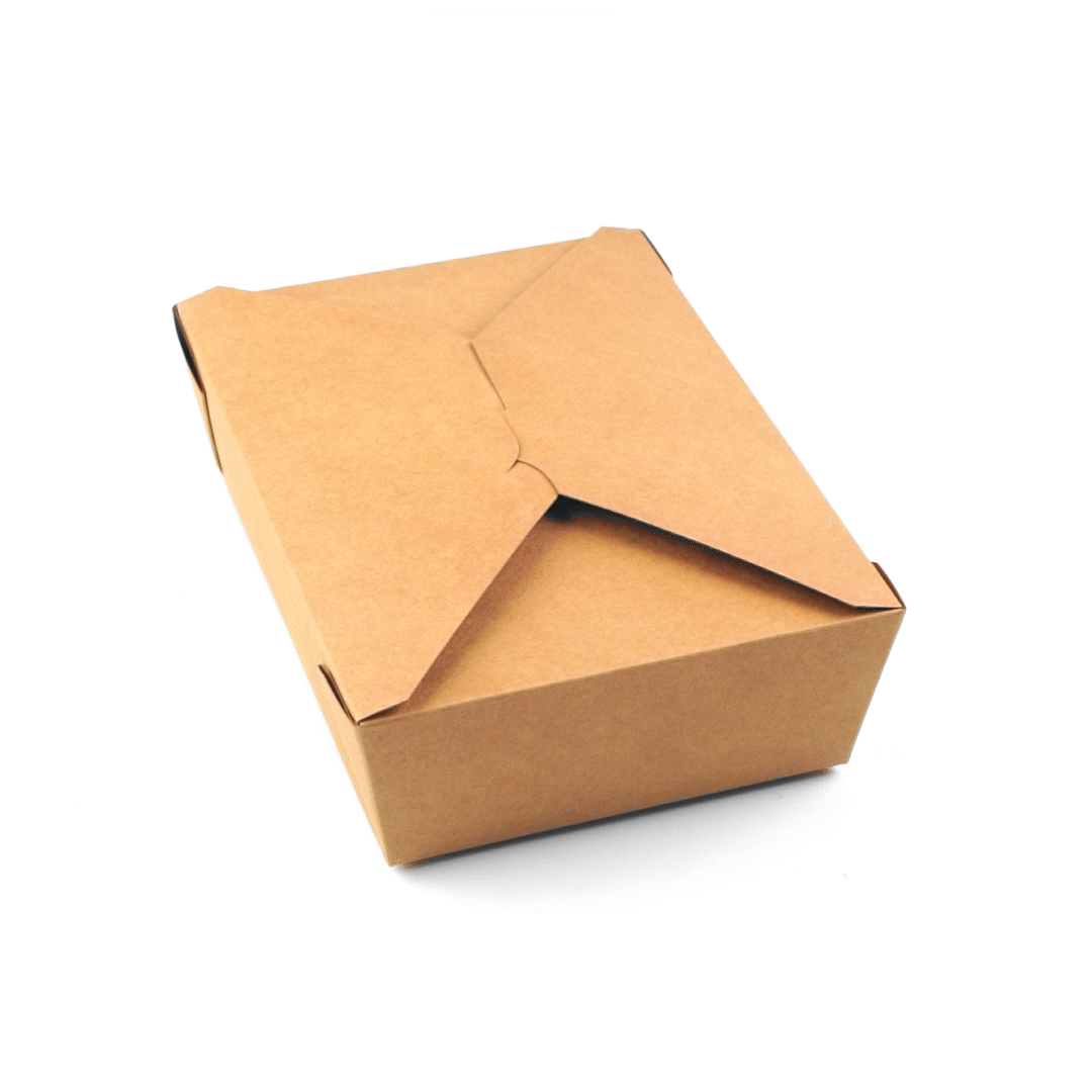 Bio Tek 71 oz Rectangle Kraft Paper Microwavable #3 Bio Box Take Out Container - 8 1/2" x 6 1/4" x 2 1/2" - 200 count box