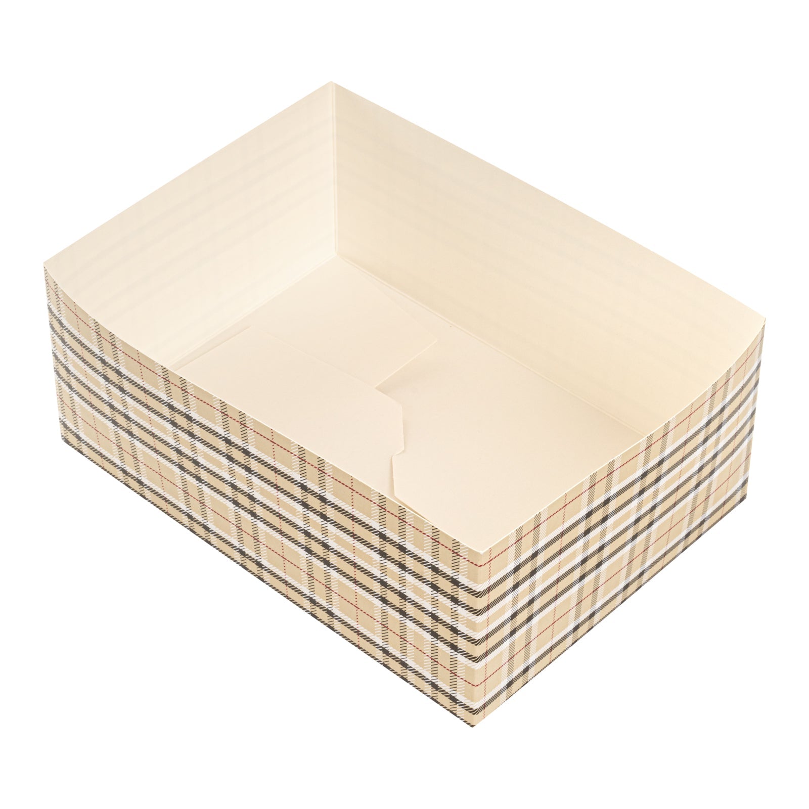 Bio Tek Rectangle Plaid Paper Sandwich / Burger Open Tray - 8 1/2" x 6" x 3 1/2" - 100 count box