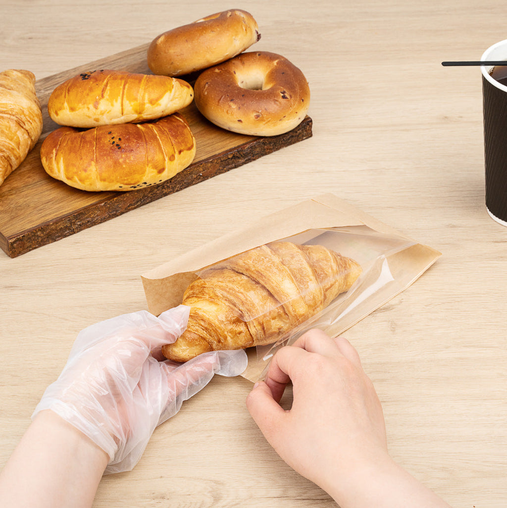 Bag Tek Kraft Paper Small Bread Bag - with Side Window - 4 3/4" x 2 3/4" x 8 1/2" - 100 count box