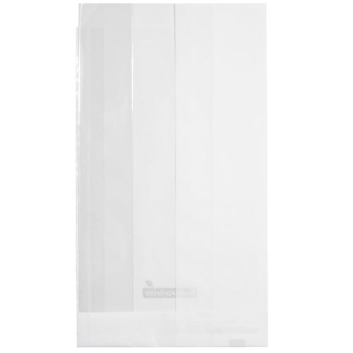 Bag Tek White Paper Small Bread Bag - with Side Window - 4 3/4" x 2 3/4" x 8 1/2" - 100 count box