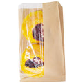Bag Tek Kraft Paper Medium Bread Bag - with Side Window - 6" x 2 1/2" x 10" - 100 count box