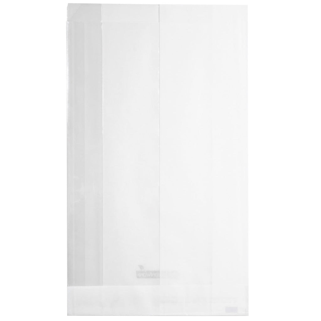Bag Tek White Paper Medium Bread Bag - with Side Window - 6" x 2 1/2" x 10" - 100 count box
