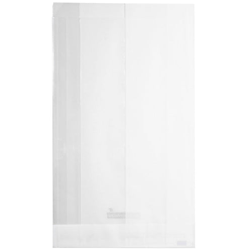 Bag Tek White Paper Medium Bread Bag - with Side Window - 6" x 2 1/2" x 10" - 100 count box