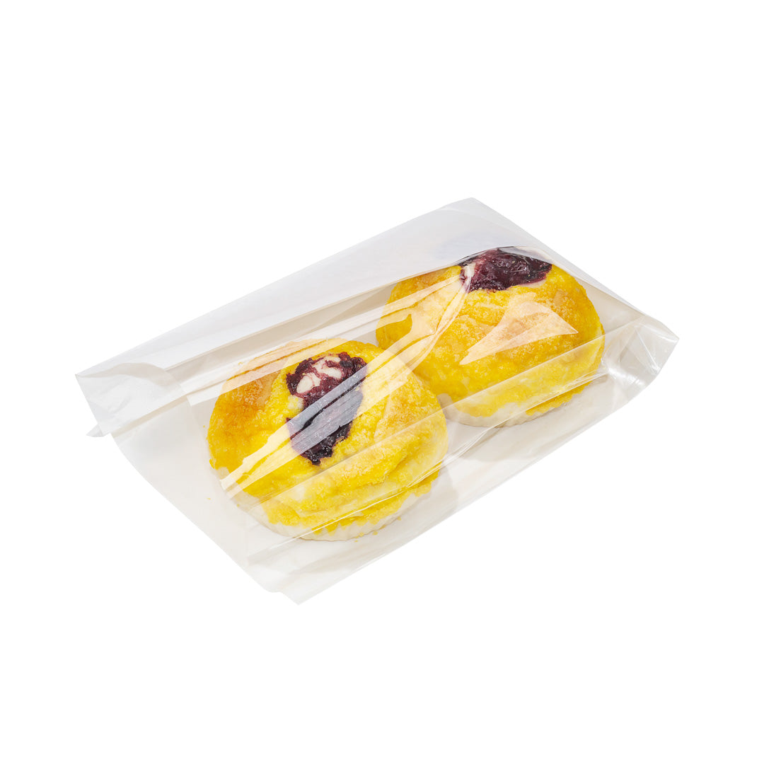 Bag Tek White Paper Medium Bread Bag - with Side Window - 6" x 2 1/2" x 10" - 100 count box