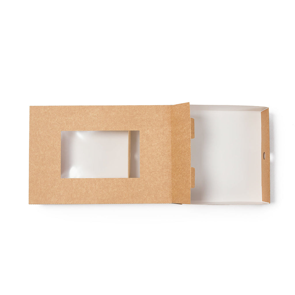 Slide Tek Rectangle Kraft Paper Catering Tray - with Window - 17 3/4" x 12 1/4" x 3 1/4" - 10 count box