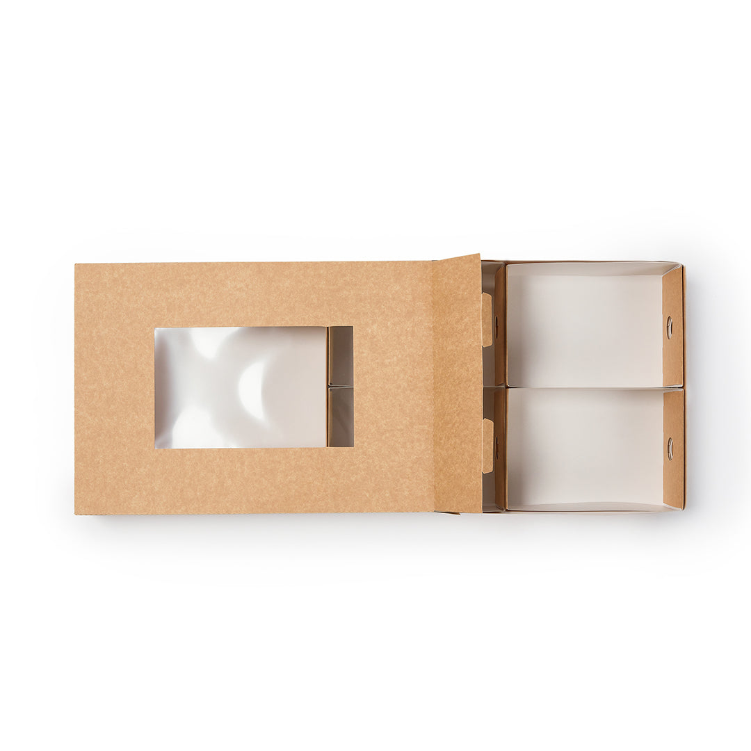 Slide Tek Rectangle Kraft Paper Small Insert - Fits Catering Tray - 8 3/4" x 6" x 3 1/4" - 10 count box