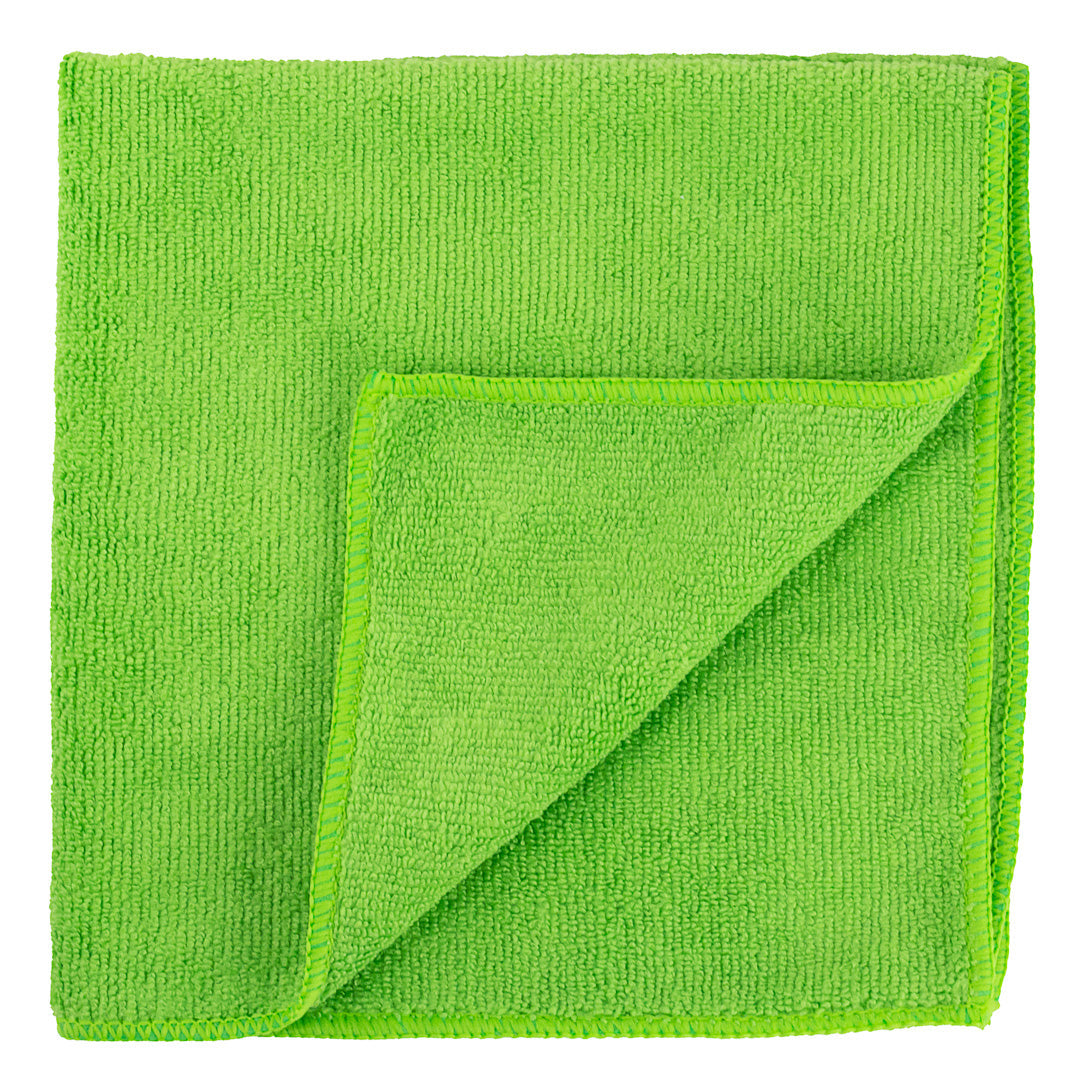 Clean Tek Professional Green Microfiber Cleaning Cloth - 16" x 16" - 100 count box