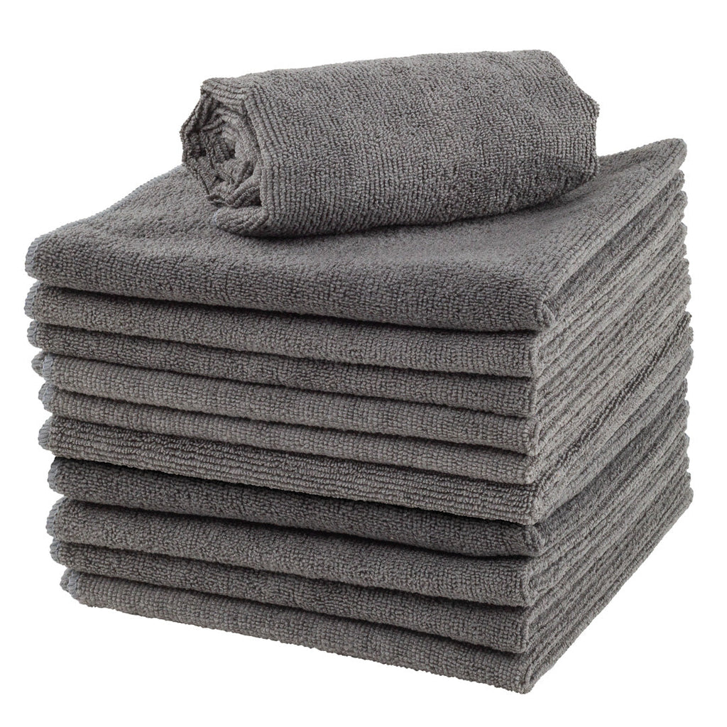Clean Tek Professional Gray Microfiber Cleaning Cloth - 16" x 16" - 100 count box