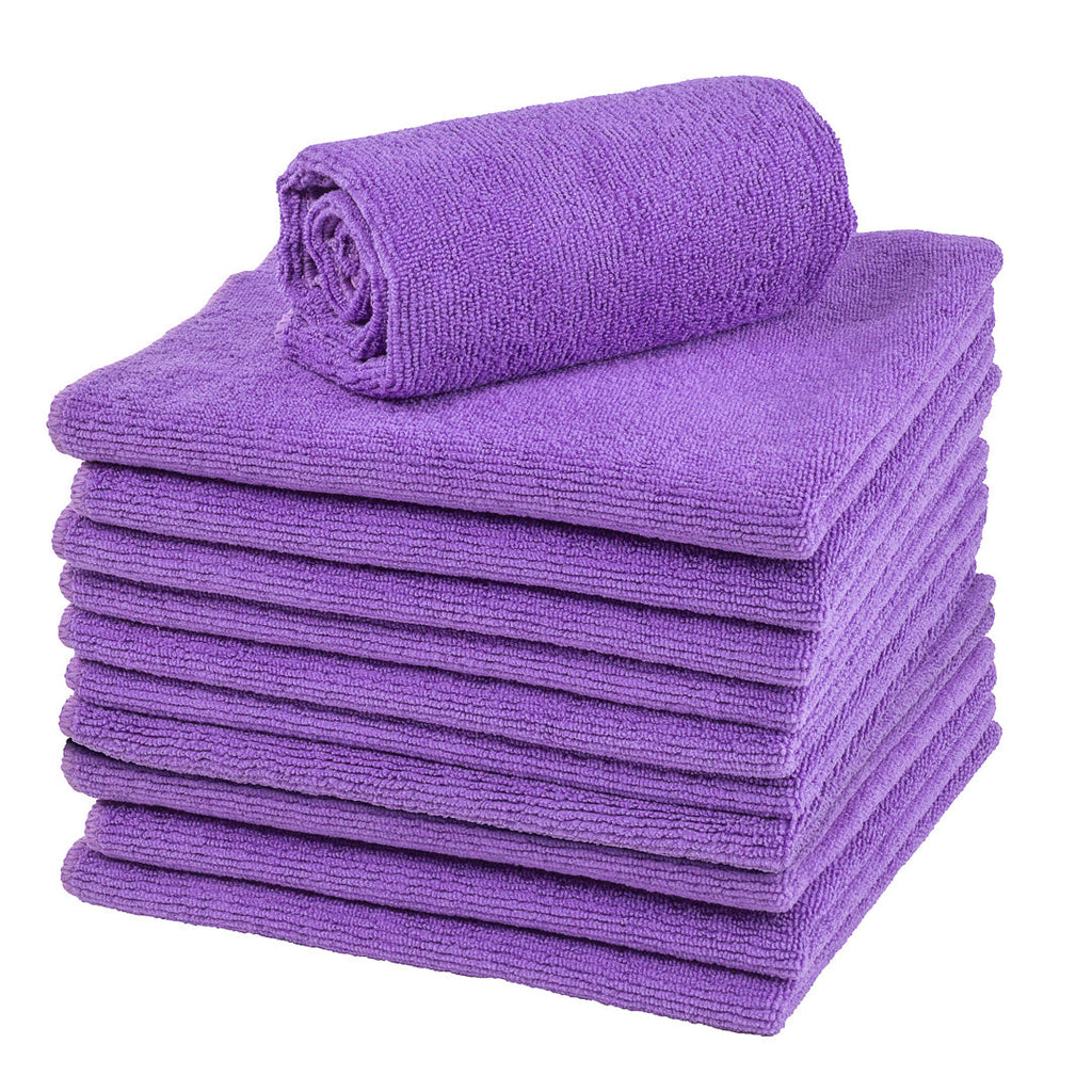 Clean Tek Professional Purple Microfiber Cleaning Cloth - 16" x 16" - 10 count box