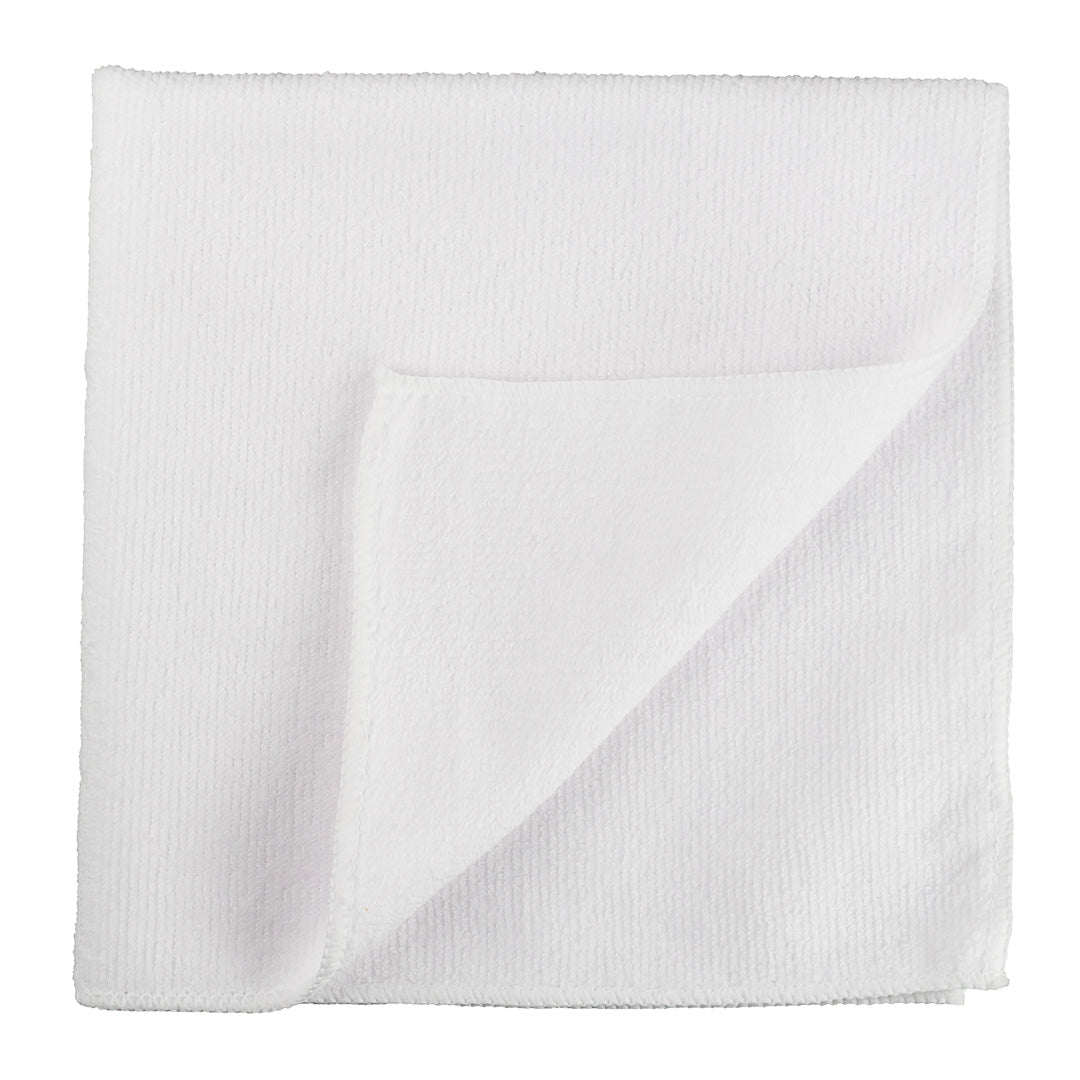 Clean Tek Professional White Microfiber Cleaning Cloth - 16" x 16" - 10 count box