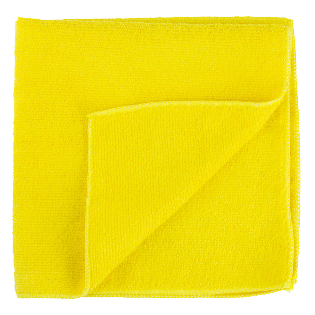 Clean Tek Professional Yellow Microfiber Cleaning Cloth - 16" x 16" - 10 count box
