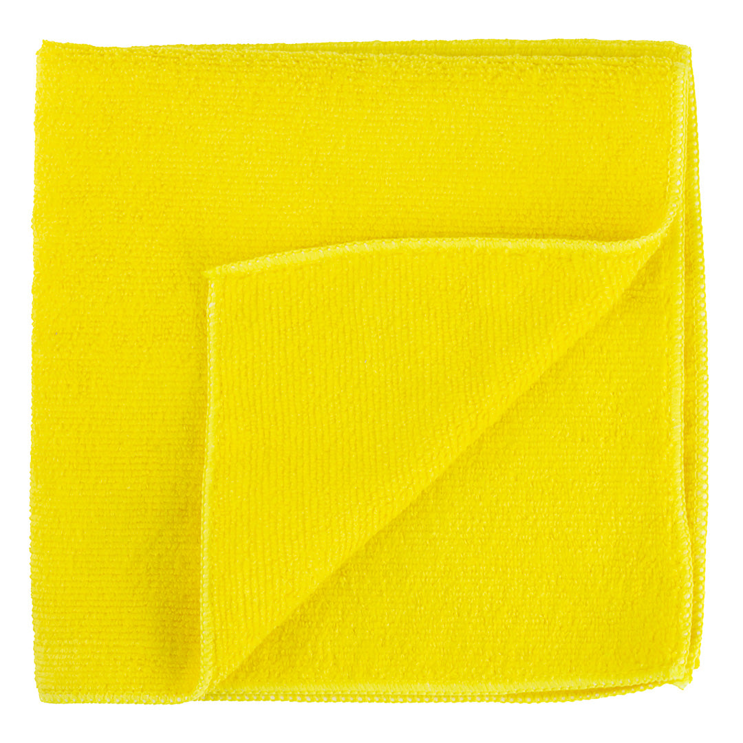Clean Tek Professional Yellow Microfiber Cleaning Cloth - 16" x 16" - 10 count box