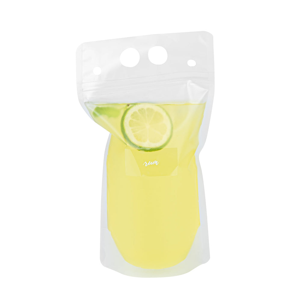 Label Tek Plastic Rum Label - Clear with White Font, Water-Resistant - 2" x 1" - 100 count box
