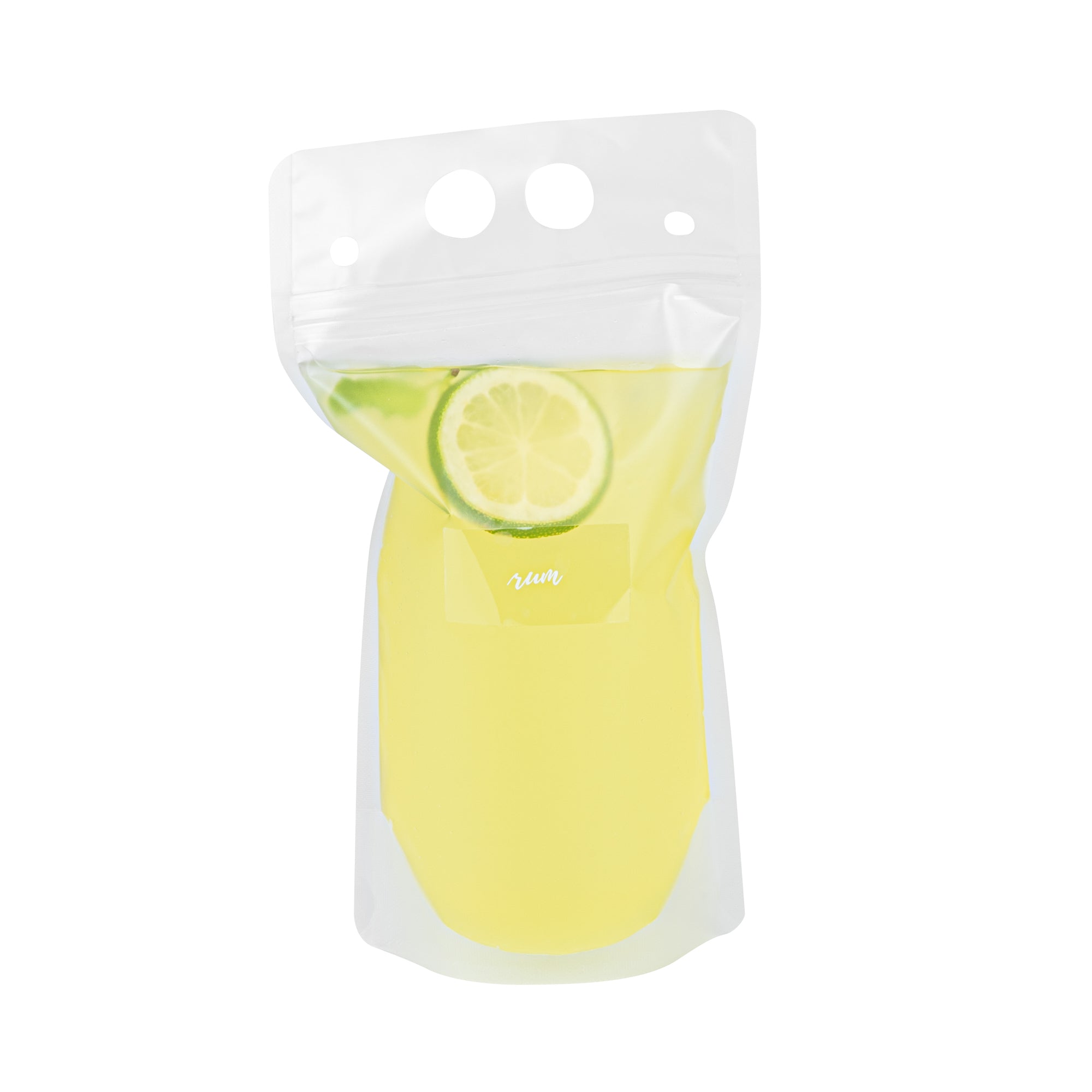 Label Tek Plastic Rum Label - Clear with White Font, Water-Resistant - 2" x 1" - 100 count box