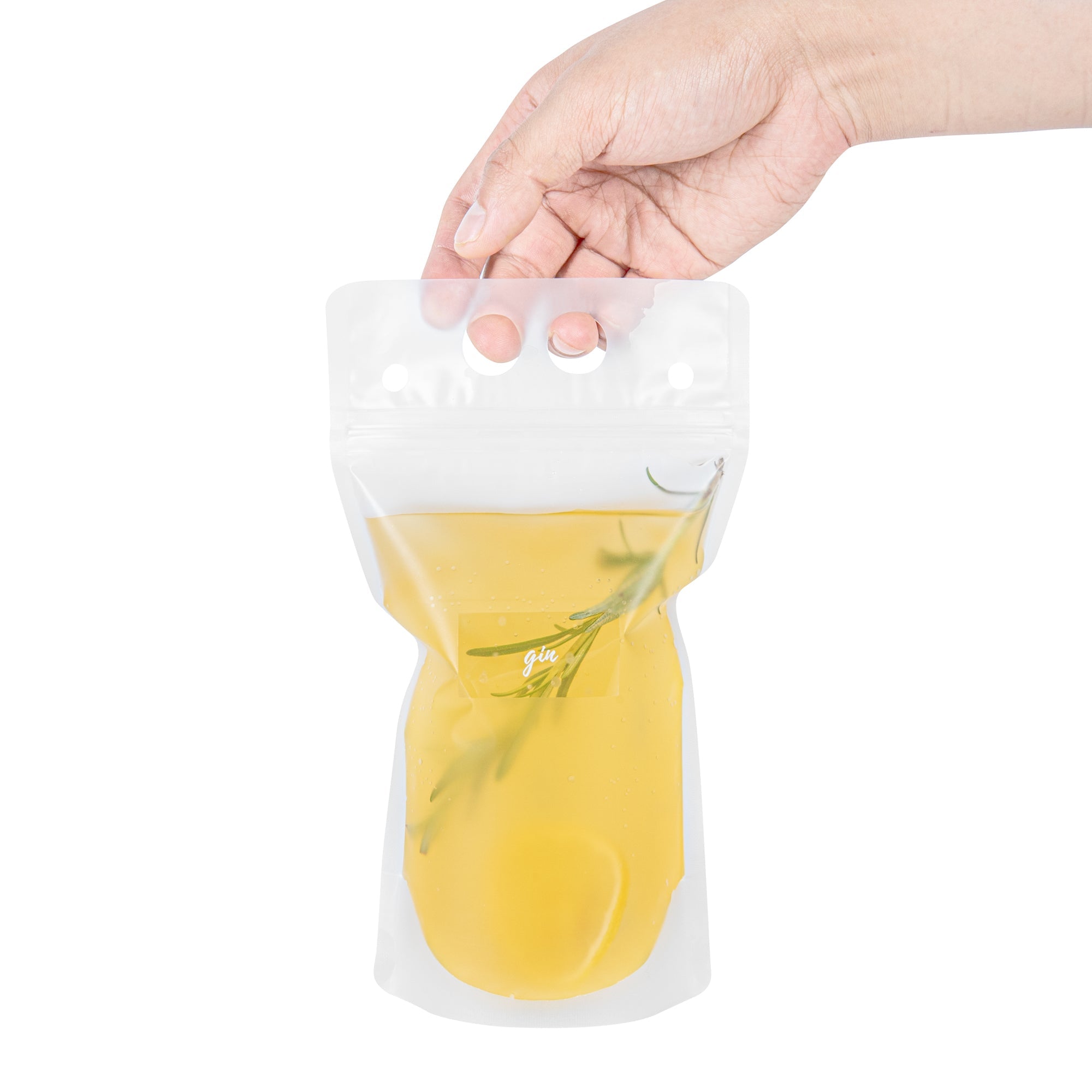 Label Tek Plastic Gin Label - Clear with White Font, Water-Resistant - 2" x 1" - 100 count box