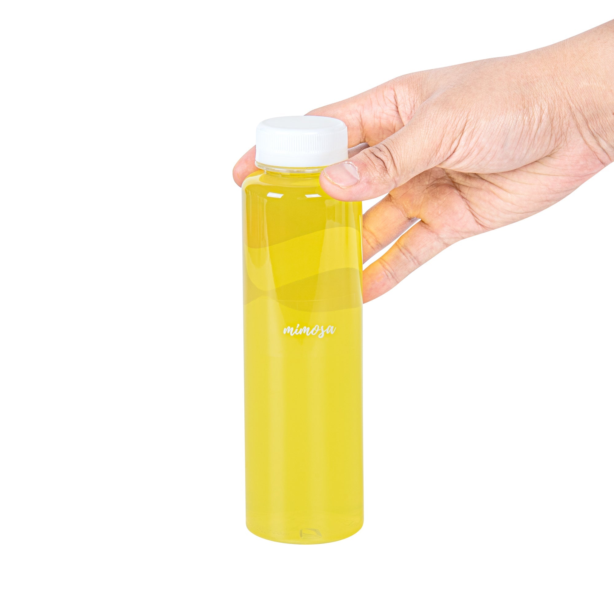 Label Tek Plastic Mimosa Label - Clear with White Font, Water-Resistant - 2" x 1" - 100 count box