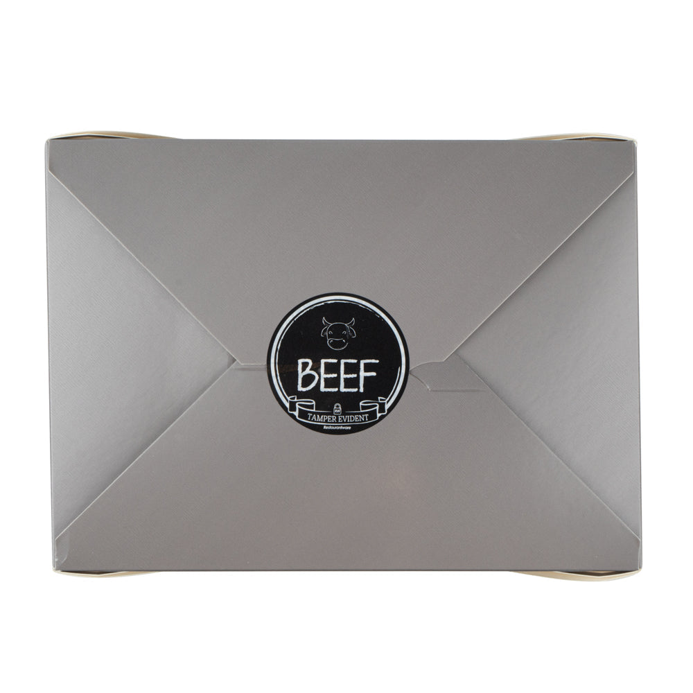 Label Tek Plastic Beef Label - Black with White Font, Tamper-Evident - 2" x 2" - 500 count box