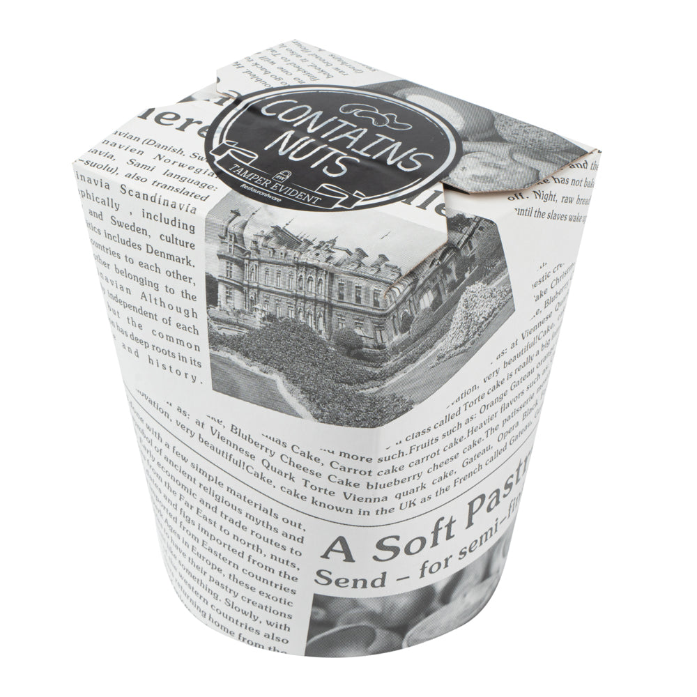 Label Tek Plastic Contains Nuts Label - Black with White Font, Tamper-Evident - 2" x 2" - 500 count box