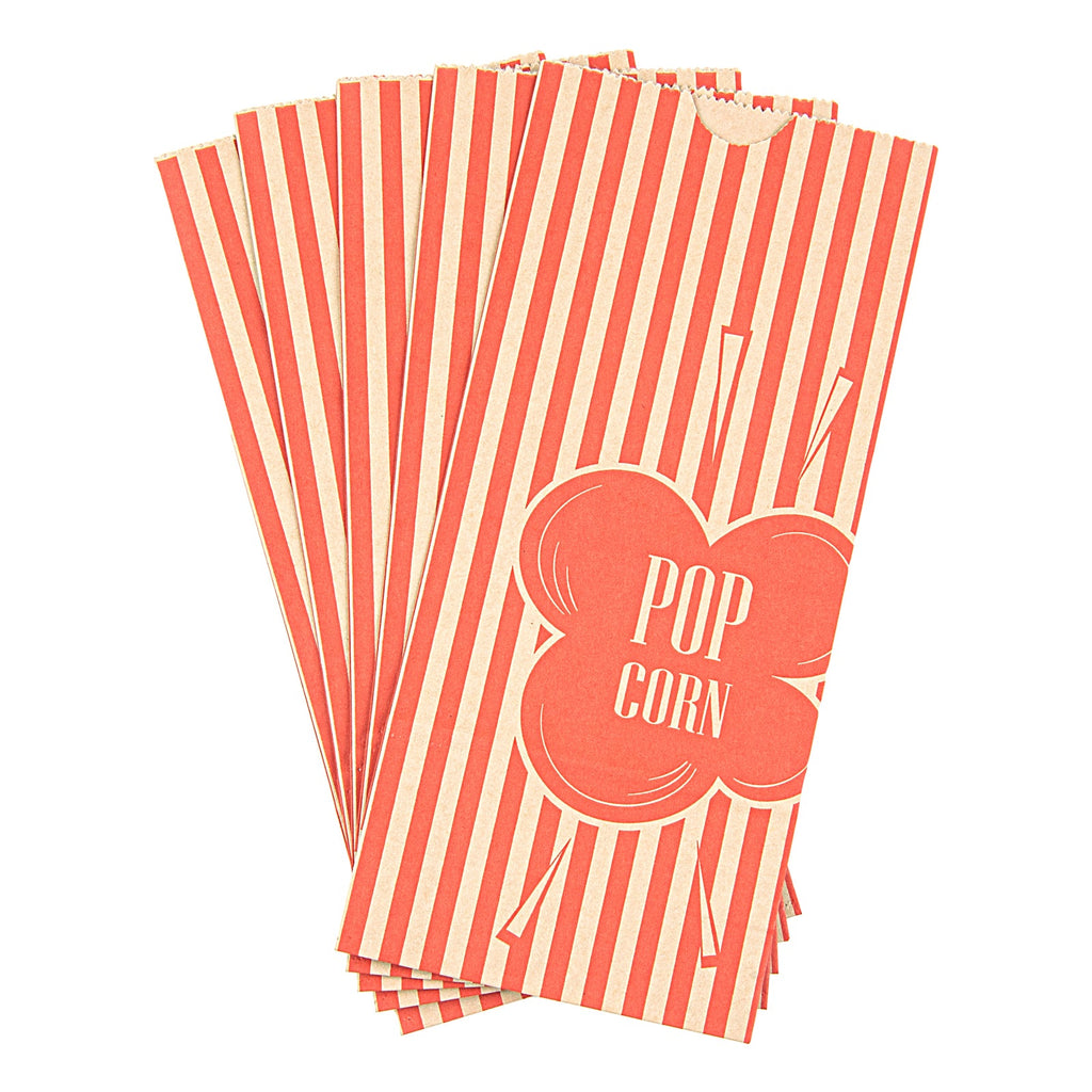 Bag Tek 2 oz Red and Kraft Paper Popcorn Bag - 5 1/4" x 3" x 10" - 100 count box