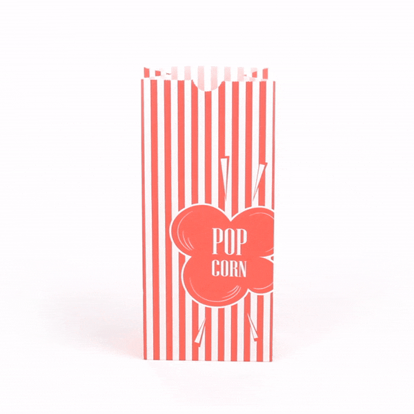 Bag Tek 1 oz Red Paper Popcorn Bag - 4 1/4" x 2 1/4" x 9 1/2" - 100 count box