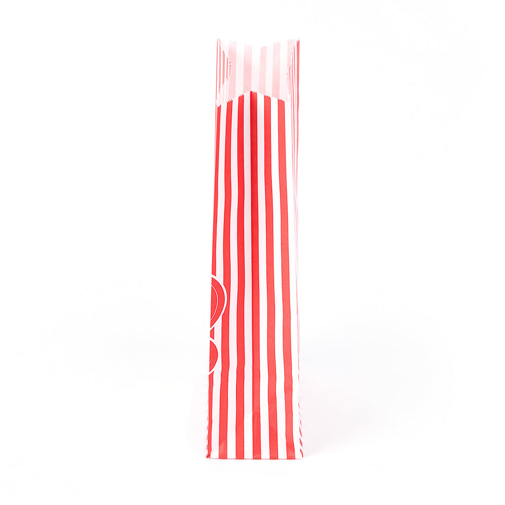 Bag Tek 1 oz Red Paper Popcorn Bag - 4 1/4" x 2 1/4" x 9 1/2" - 100 count box