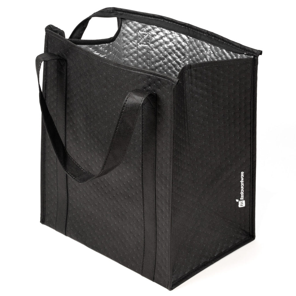 Delivery Tek Black Food Delivery Bag - Insulated - 15" x 13 1/4" x 9 1/2" - 10 count box