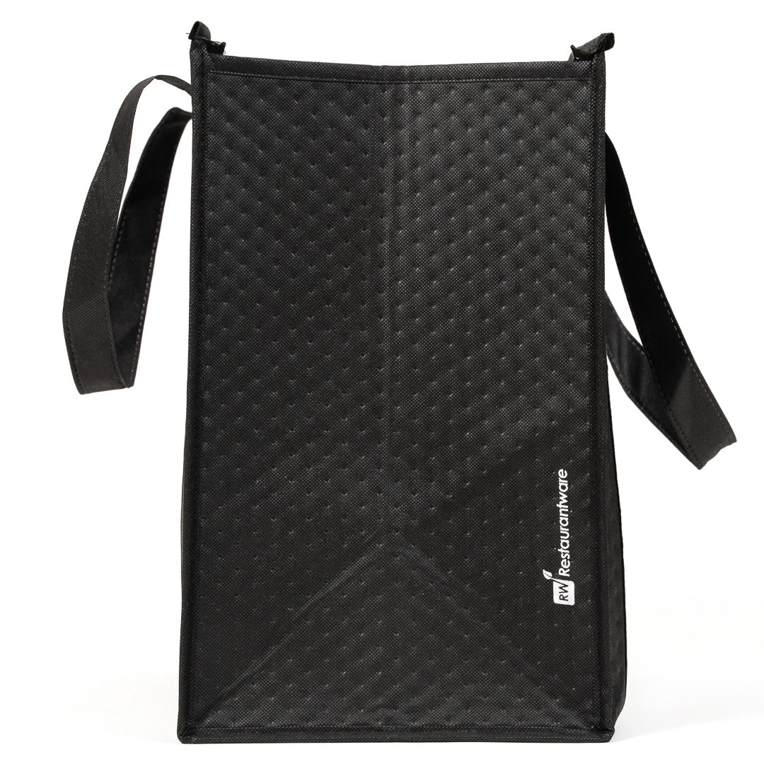 Delivery Tek Black Food Delivery Bag - Insulated - 15" x 13 1/4" x 9 1/2" - 10 count box