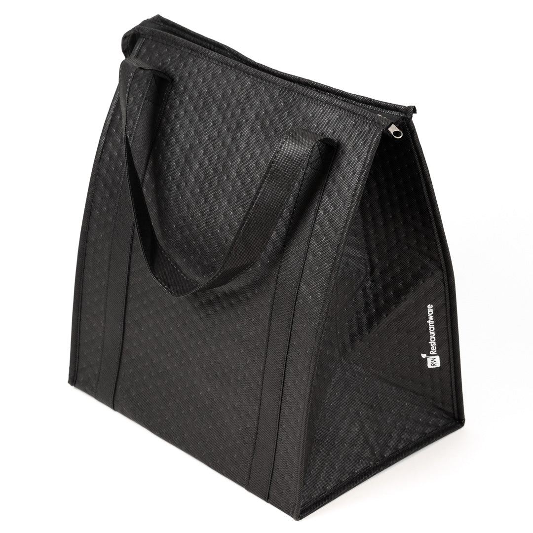 Delivery Tek Black Food Delivery Bag - Insulated - 15" x 13 1/4" x 9 1/2" - 10 count box