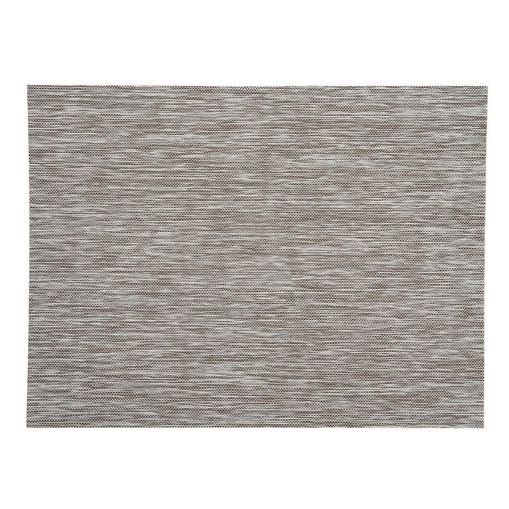 Sovereign Rectangle Light Brown Vinyl Woven Placemat - 16" x 12" - 6 count box