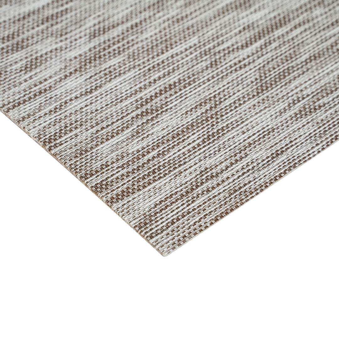 Sovereign Rectangle Light Brown Vinyl Woven Placemat - 16" x 12" - 6 count box