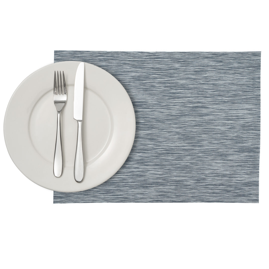 Sovereign Rectangle Gray Vinyl Woven Placemat - 16" x 12" - 6 count box