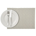 Speculo Rectangle Sand Vinyl Woven Placemat - Wave Pattern - 16" x 12" - 6 count box