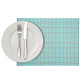 Imperial Rectangle Blue Vinyl Woven Placemat - 16" x 12" - 6 count box