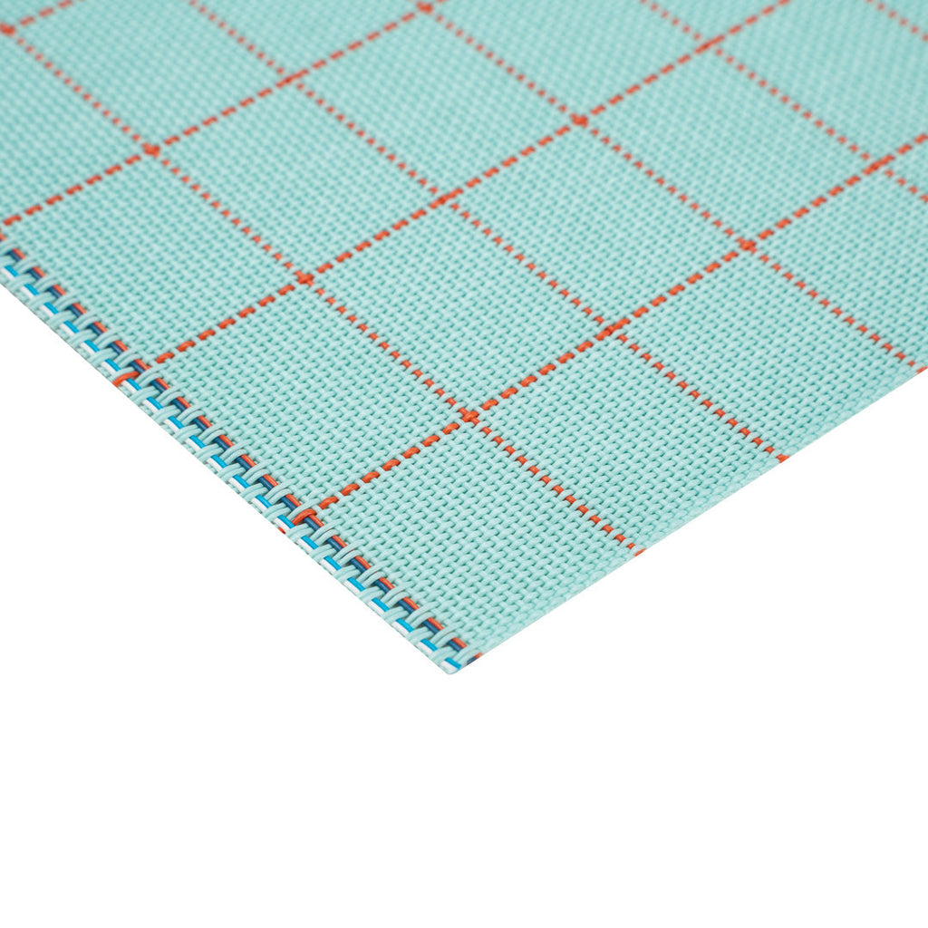 Imperial Rectangle Blue Vinyl Woven Placemat - 16" x 12" - 6 count box