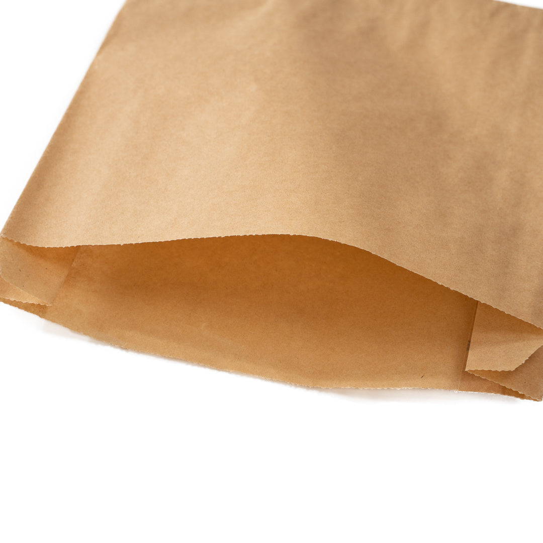 Bag Tek Kraft Paper Sandwich / Snack Bag - Silicone-Coated - 7" x 2" x 9" - 100 count box