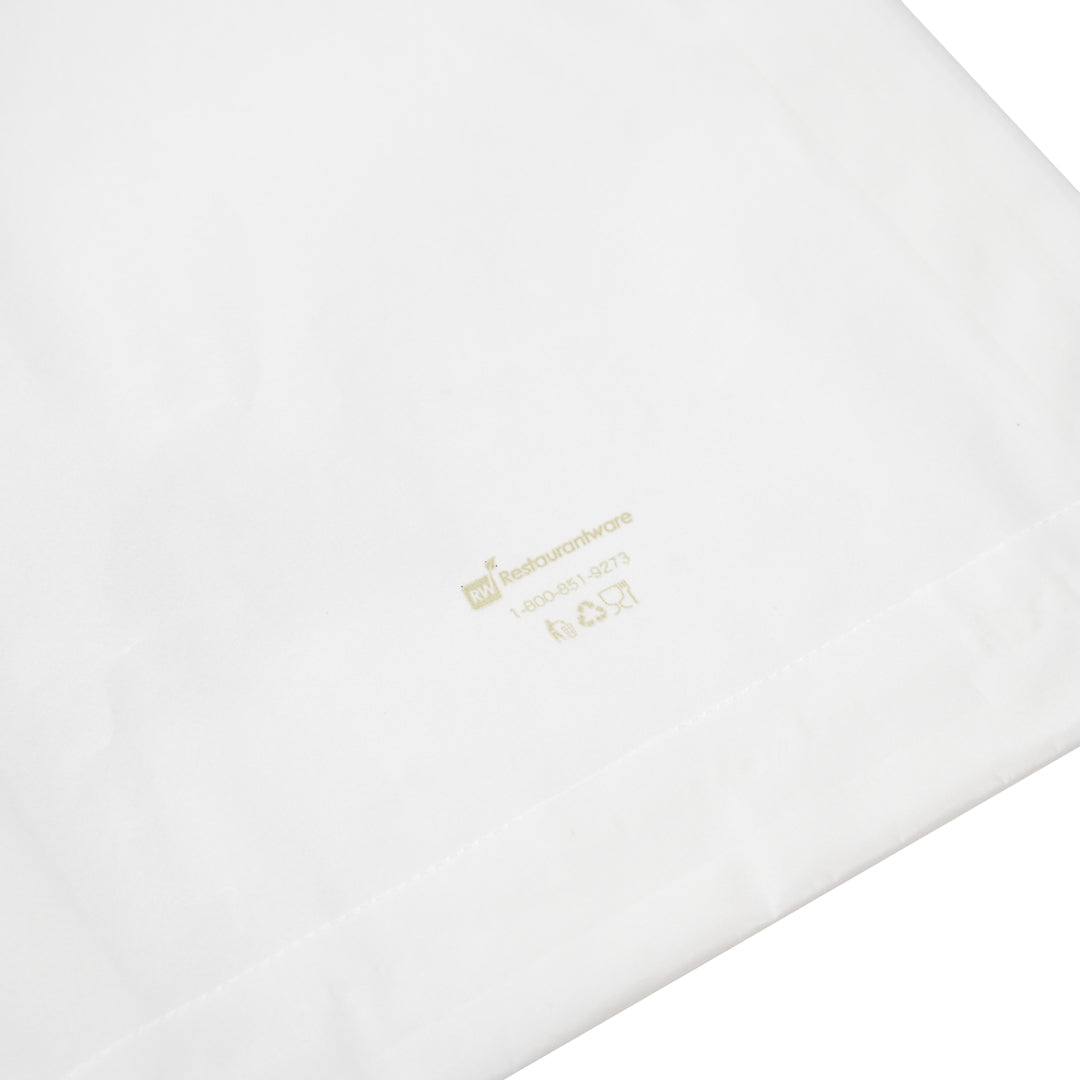 Bag Tek White Paper Sandwich / Snack Bag - Silicone-Coated - 7" x 2" x 9" - 100 count box