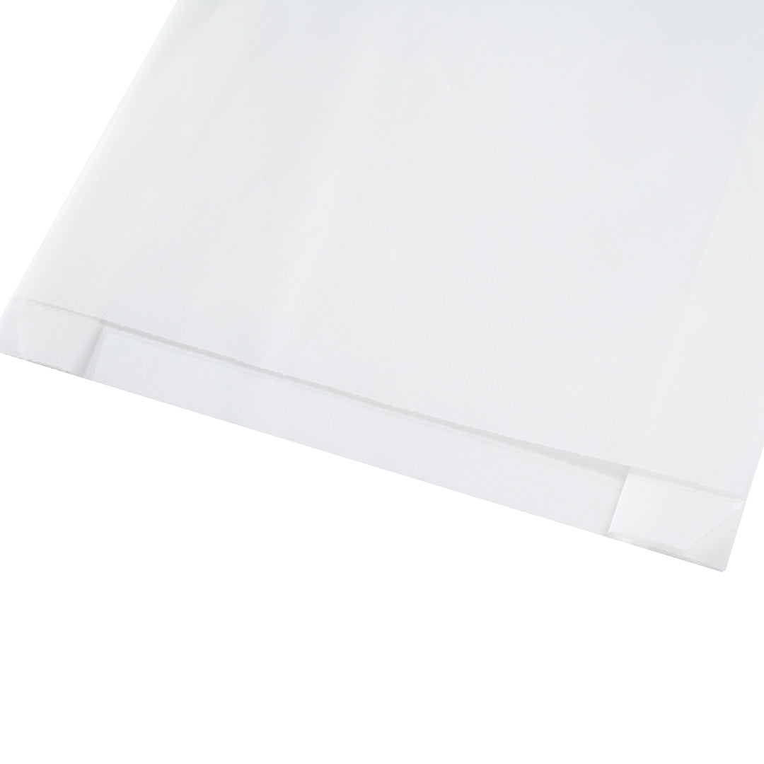 Bag Tek White Paper Sandwich / Snack Bag - Silicone-Coated - 7" x 2" x 9" - 100 count box