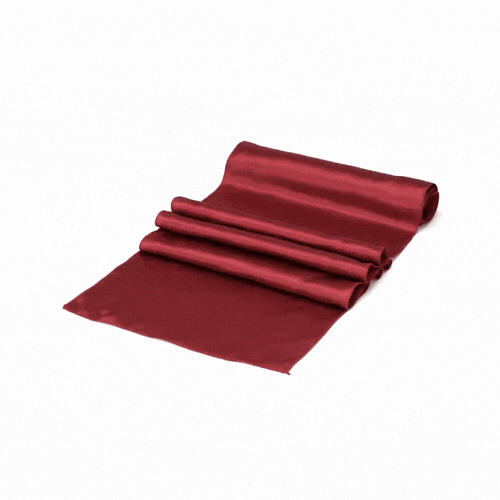 Table Tek Dark Burgundy Satin Table Runner - 12" x 108" - 1 count box