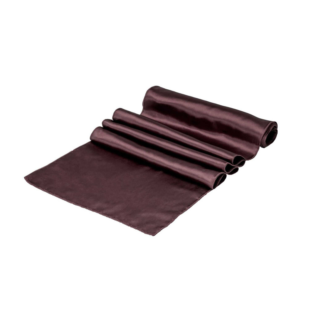 Table Tek Dark Brown Satin Table Runner - 12" x 108" - 1 count box