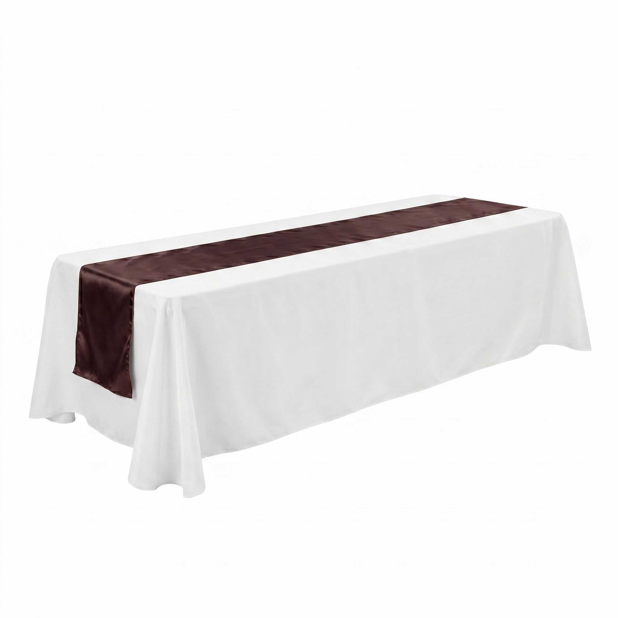 Table Tek Dark Brown Satin Table Runner - 12" x 108" - 10 count box