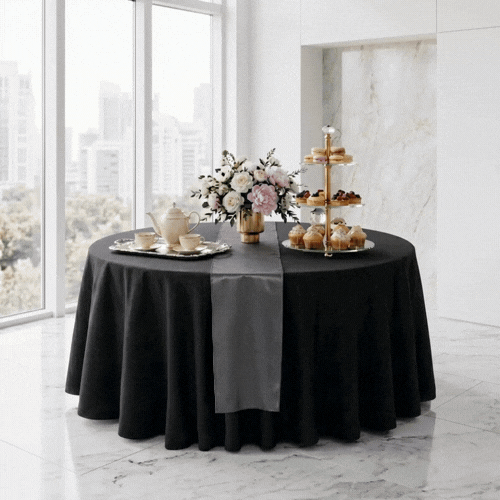 Table Tek Dark Gray Satin Table Runner - 12" x 108" - 1 count box