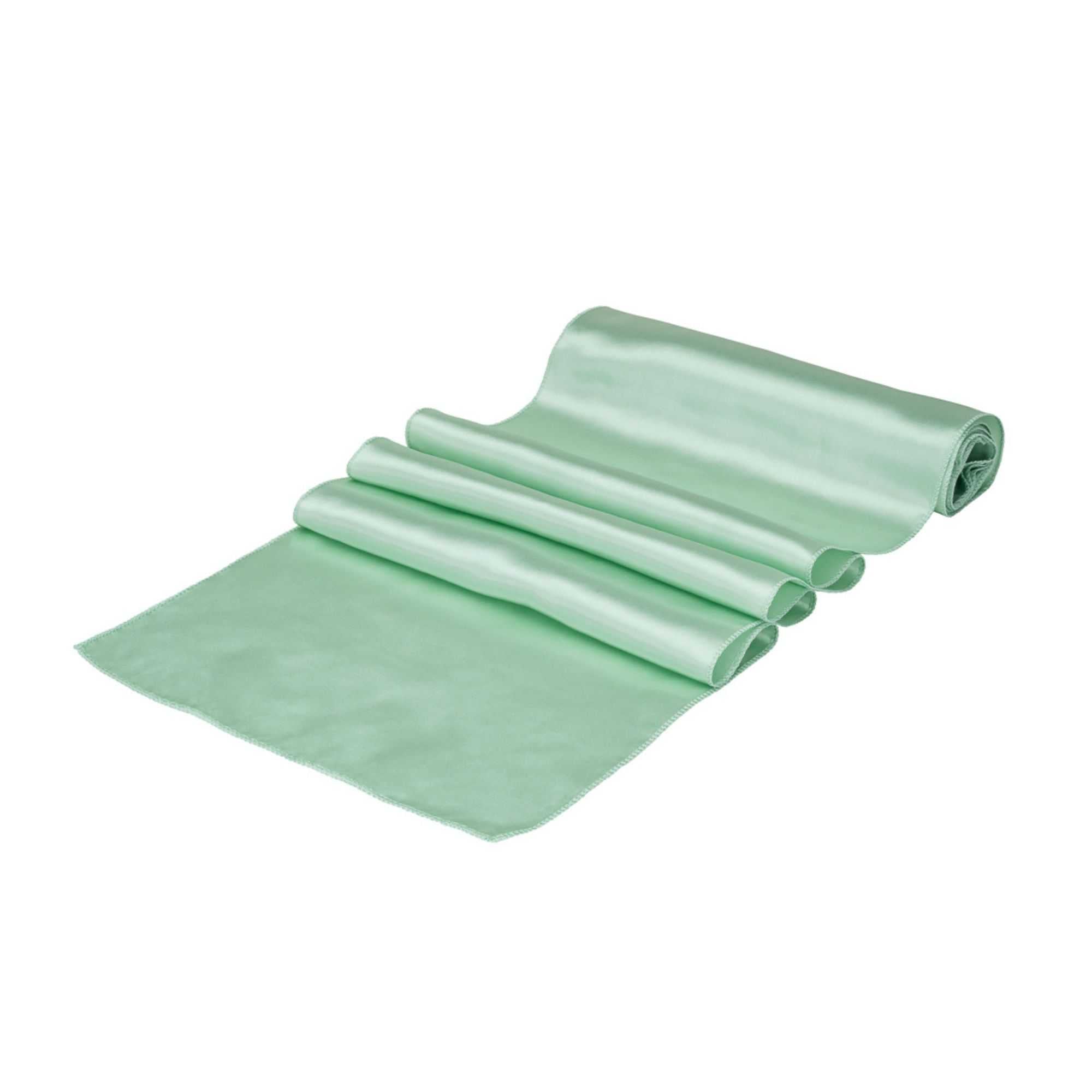 Table Tek Light Green Satin Table Runner - 12" x 108" - 1 count box