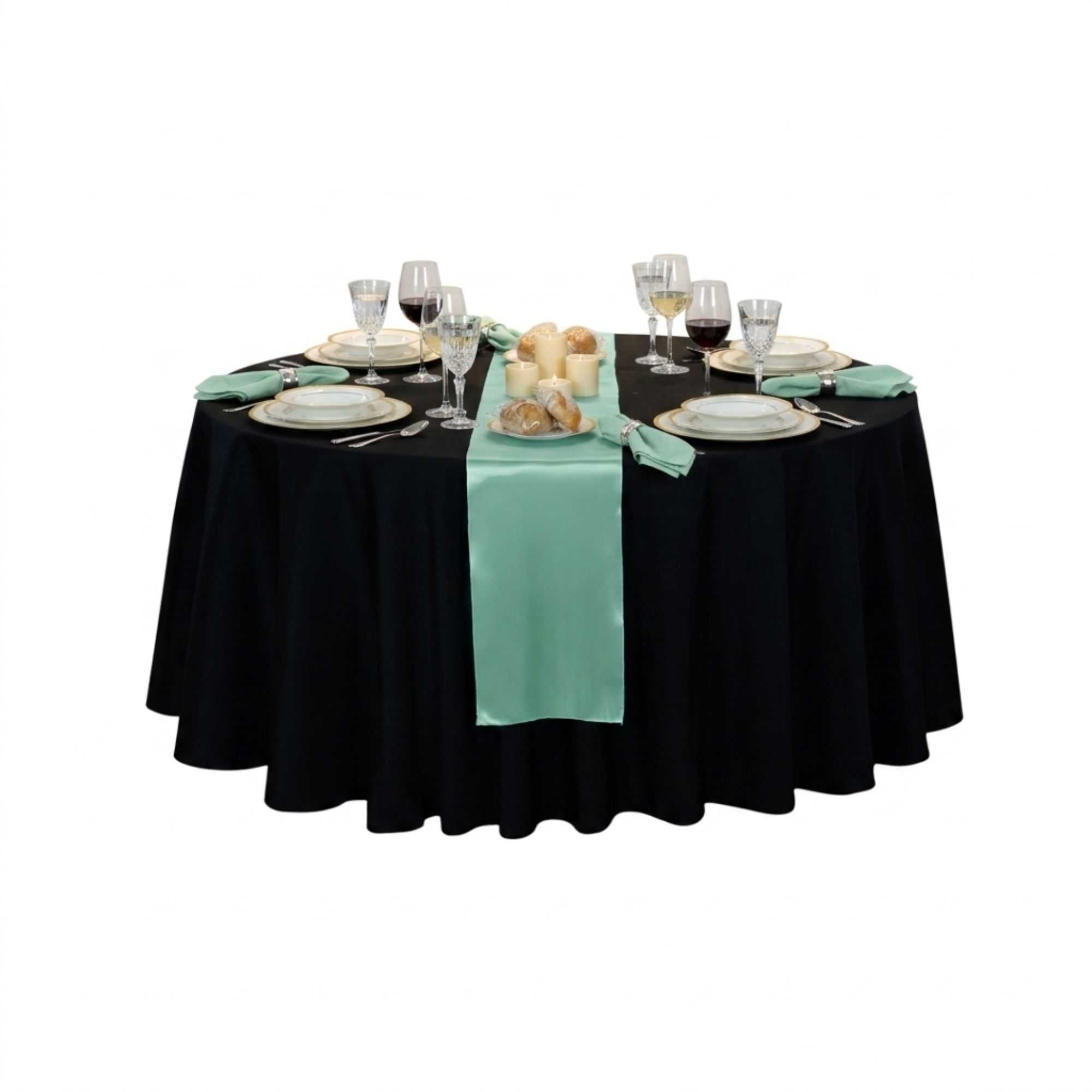 Table Tek Light Green Satin Table Runner - 12" x 108" - 1 count box