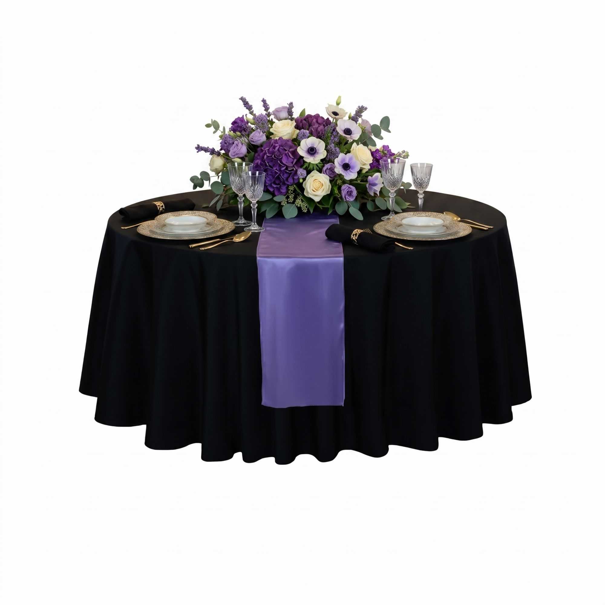 Table Tek Lavender Purple Satin Table Runner - 12" x 108" - 1 count box