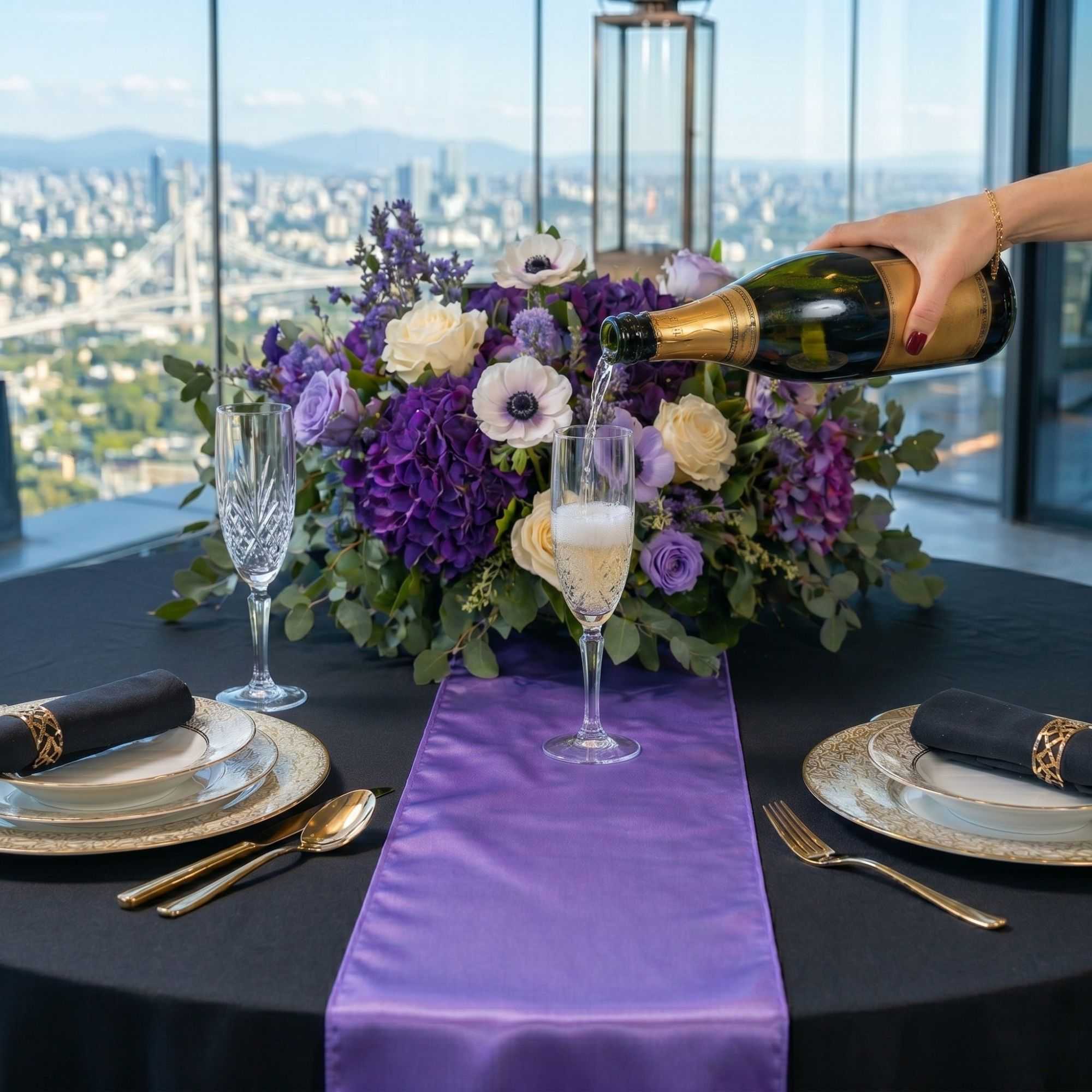 Table Tek Lavender Purple Satin Table Runner - 12" x 108" - 10 count box
