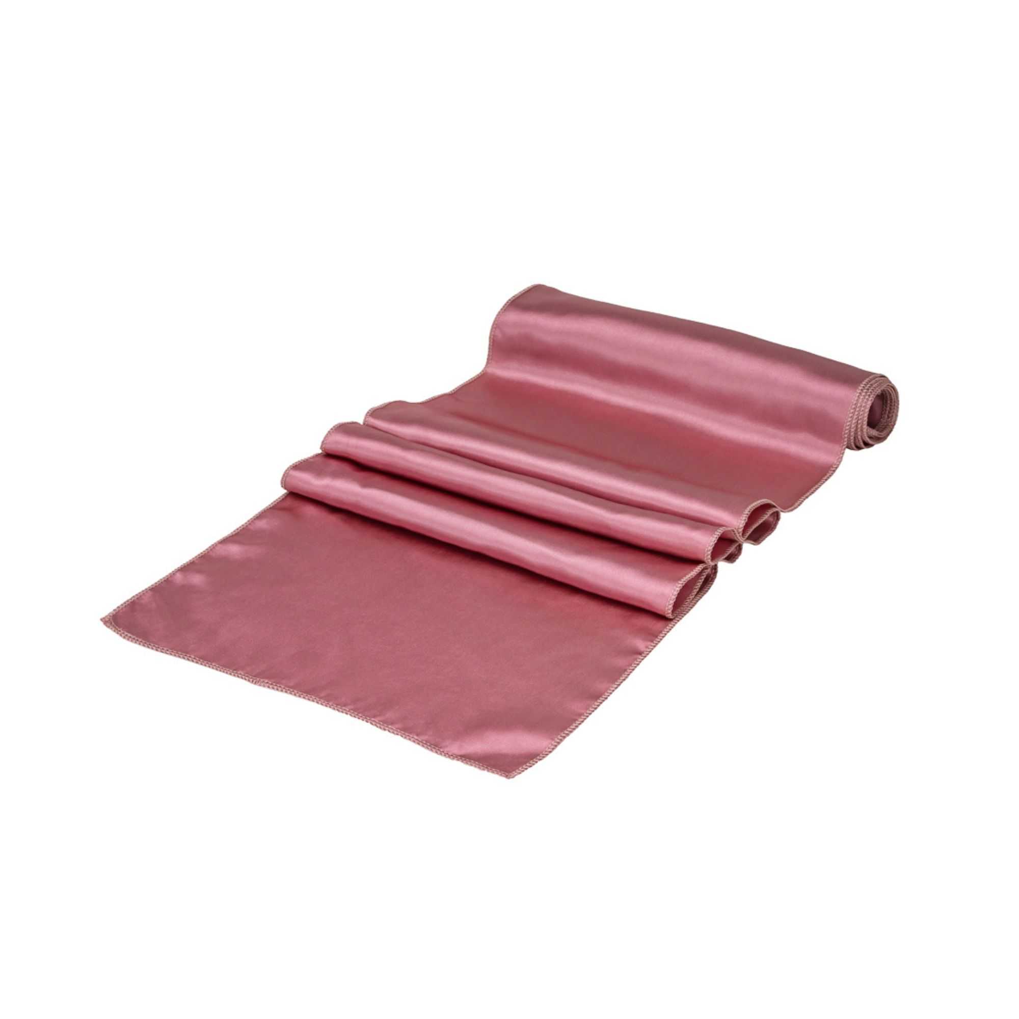 Table Tek Rose Satin Table Runner - 12" x 108" - 1 count box